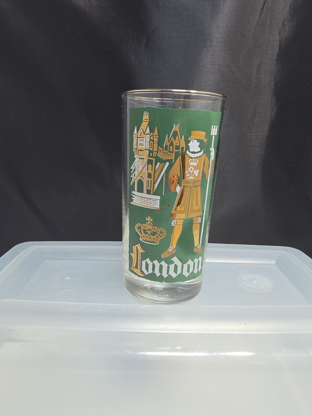 Vintage Libbey International Cities of the World London 12 Oz Gold Rim Glass